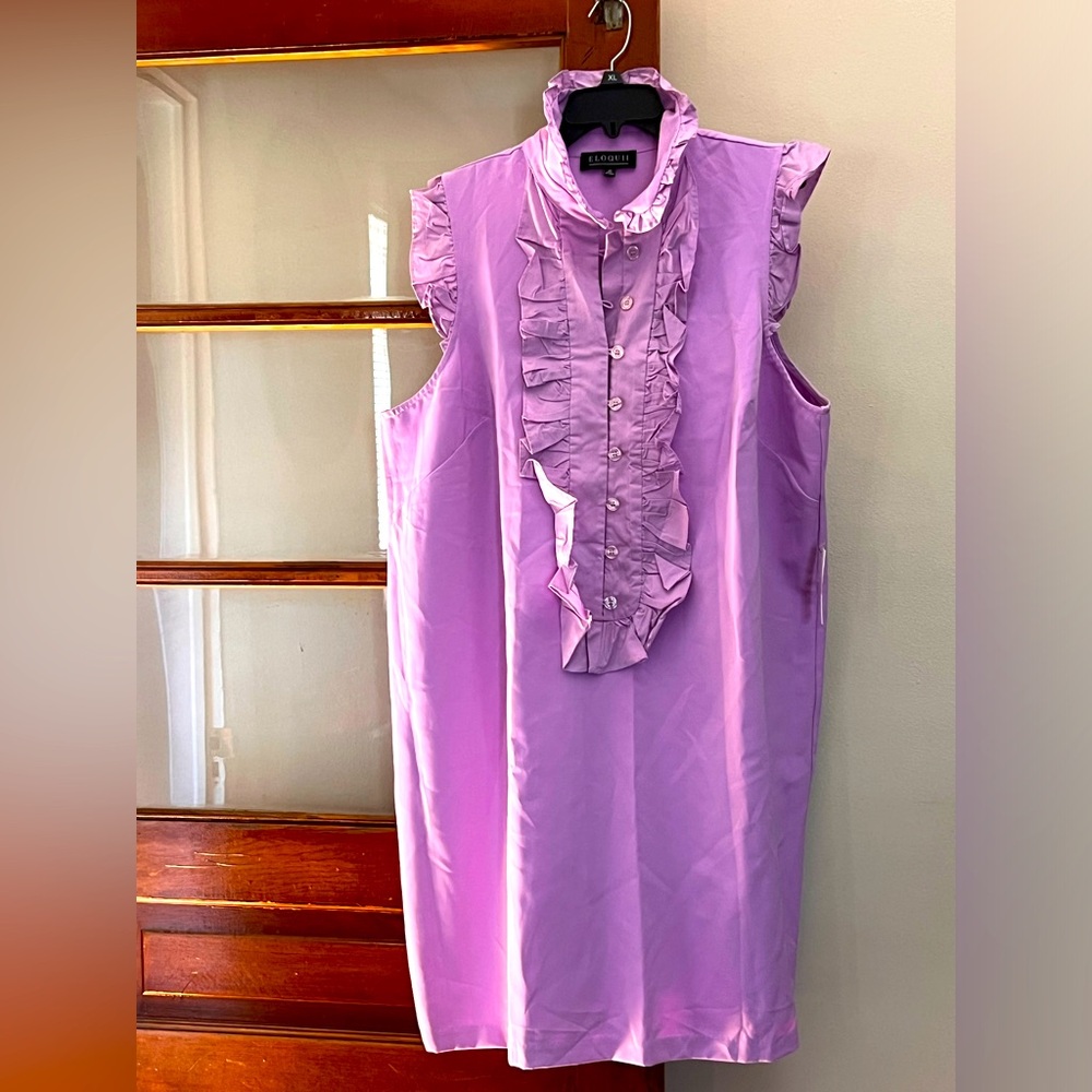 Eloquii Ruffle front bib dress Size 20